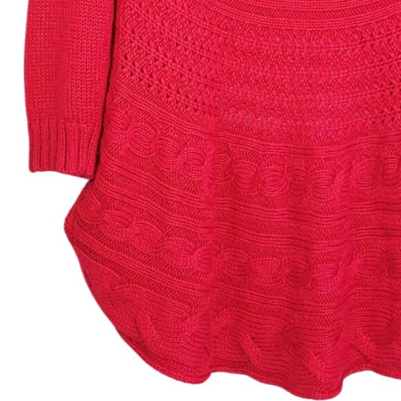 STYLE & CO. RED WATERFALL OPEN FRONT KNIT CARDIGAN SIZE M - Picture 7 of 7